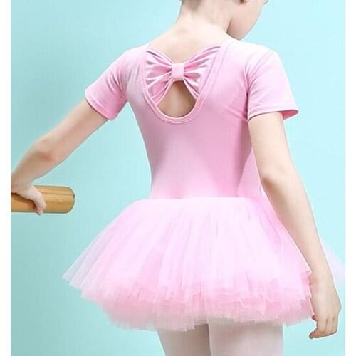 Girls Ballet Tutu Kids Gymnastics Tulle Skirted Leotards Pink Bodysuits Ballet Dress Bubble Skirts Training Princess Costumes