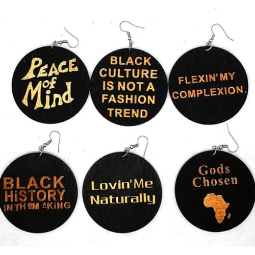 Free Shipping!Newest Engraved God chosen Wooden Earrings