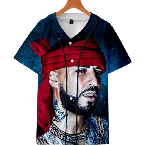 2021 French Montana 3D Harajuku 3D Short Sleeve Baseball Jacket Men And Women Fashion Casual Summer Street Sweatshirt