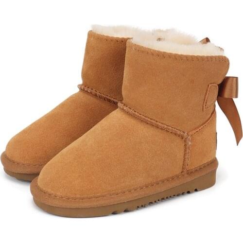 Australian Hot Sale Children Genuine Leather Fashion Girls Boys Winter Snow Boots For Warm Winter flat Shoes baby boots 2021