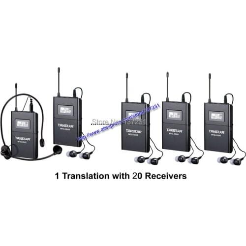 Boutique Wireless Assistive Listening Tour Guide System translation 20 Receivers UHF Wireless Tour Guide Translation System