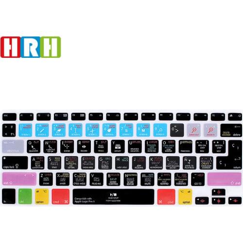 HRH Logic Pro X Spanish Hotkey Shortcuts Function Silicone Keyboard Cover Protector Skin For Mac Air Retina 13"15"17" EU/US
