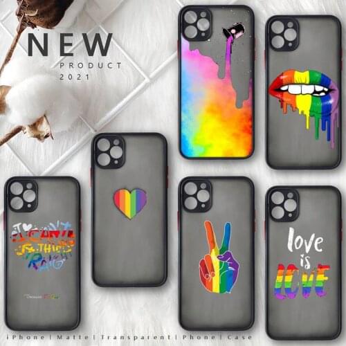 Lesbian LGBT Rainbow Pride Phone Case Matte Transparent for iphone 11 12 pro mini XS XR X max 7 8 plus TPU Mobile bags shell