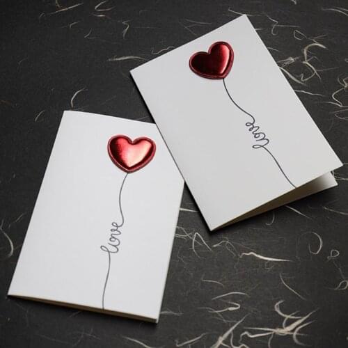 Valentines day heart-shape LOVE stereo greeting card Heartbeat design card QX2E