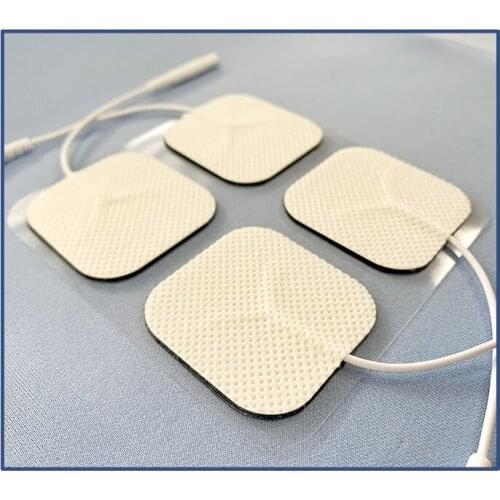 40pcs High QualityElectrodes Pads With Plug Hole 2.0mm For TENS/EMS Digital Therapy Machine Size 5*5cm 4*4cm free shipping