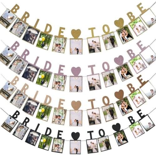 JQSYRISE 1Set Bride To Be Photo Banner Bachelorette Party Decor Wedding Bunting Garland Bridal Shower Hen Night Party Suppllies