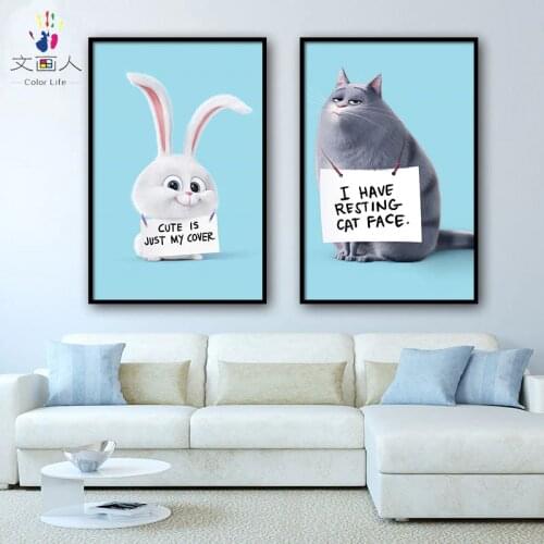 Paint by number art painting by numbers animation pet love big battle series hand-painted color oil painting