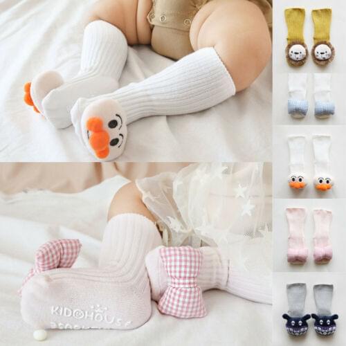Baby Stockings Kids Cartoon 3D Animals Anti-slip Floor Stocks Slipper Tights Shoes Boots Floor Slipper Bowknot Stockings 0-3T