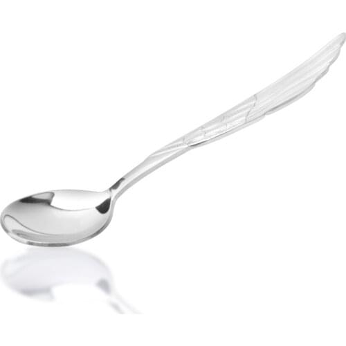 Kitchen Bar Coffeeware Coffee Scoops Stainless Steel Angel Wing Western Tableware Coffee Spoon 6pc/lot