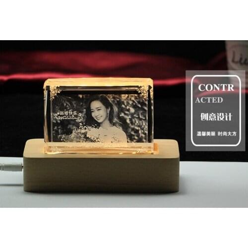 TOP COOL festival Birthday romantic present gift box BEST lover girl Friend wife photo Custom photo 3D Crystal Figurine statue