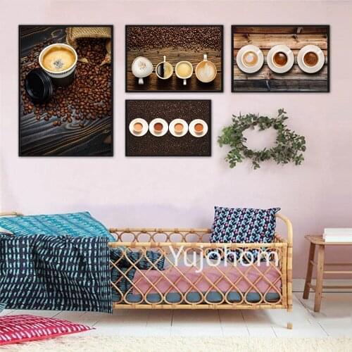 Food Restaurant Poster Coffee Cake Wall Art Canvas Print Painting Decorative Picture Modern Minimalist Dining Room Decoration
