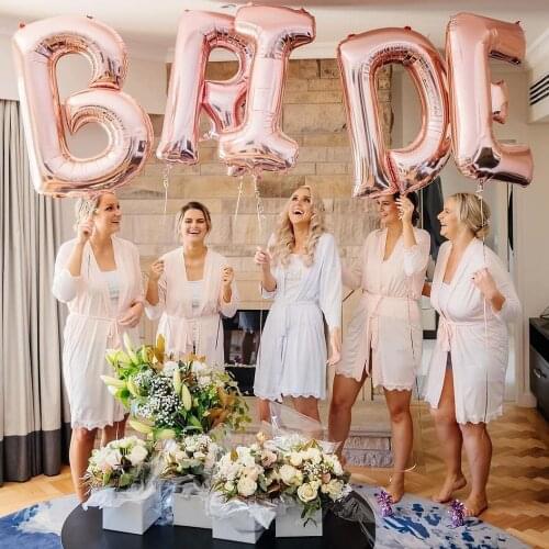 Rose Gold Bride Foil Letter Balloon Wedding Decoration Valentines Day Party Bride To Be Globos Bachelorette Party Supplies