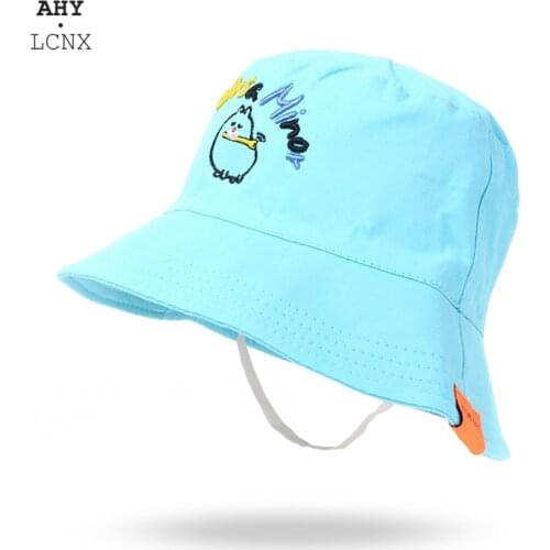 New Summer Boy Color Matching Bucket Hats Korean Style Letter Embroidery Girl Casual Child Solid Color Sun Fisherman Hats