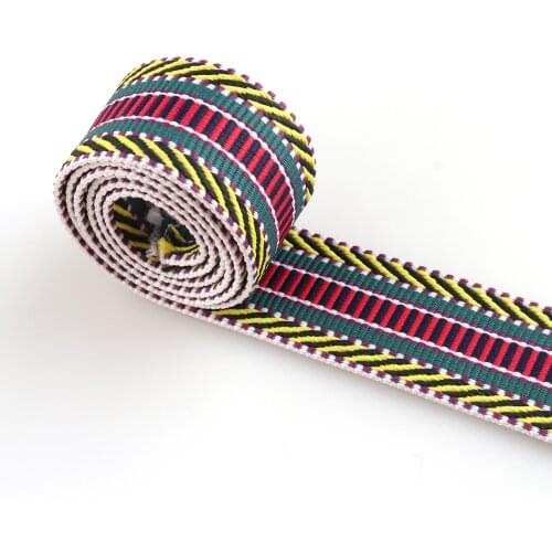 2YARDS Upholstery Webbing Shoulder Bag handle strap Making Dog Collar Rainbow Stripe Webbing 3.8cm Jacquard Webbing Belt Strap