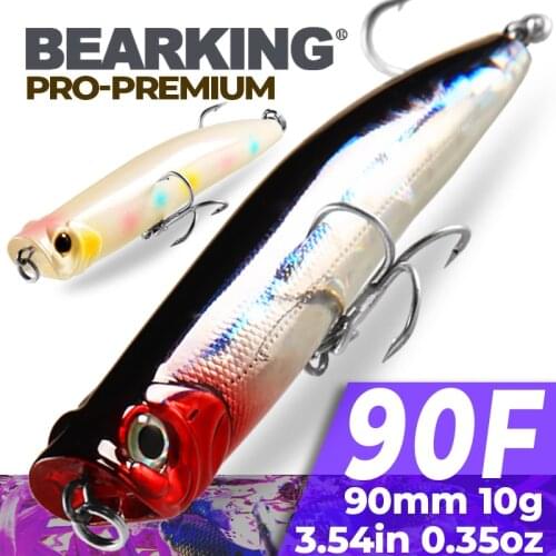 Bearking 9cm 10g Professional quality brand popper Fishing Lure 1PC Minnow Wobbling Lure Plastic Hard Bait Fishing Wobblers