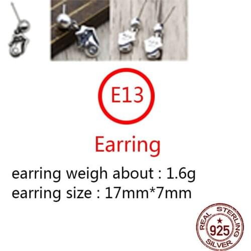 E13 S925 sterling silver earrings personality retro punk hip-hop style big tongue letter shape popular jewelry birthday gift