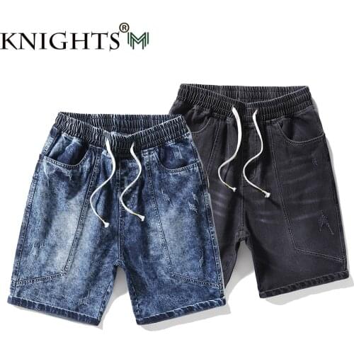 Summer New Mens Stretch Short Jeans Fashion Casual Slim Fit Loose Elastic Denim Shorts Male Brand Clothes Men Shorts L-8XL