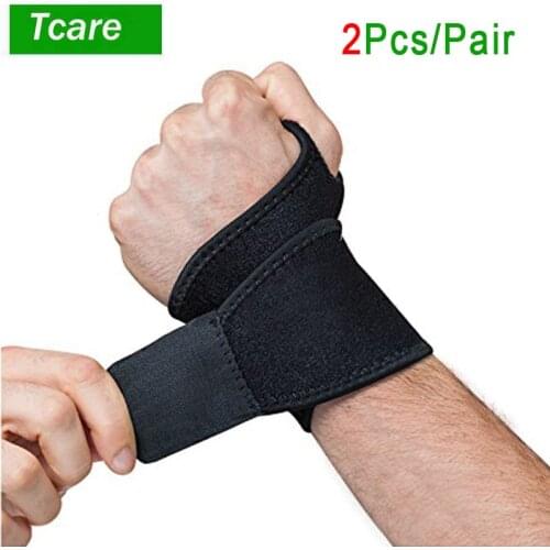 Tcare 2Pcs/Pair Unisex Reversible Sports Wrist Brace Thumb Stabilizer Adjustable Wrist Support Wrap for Basketball Weightlifting