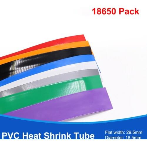 5M Width 29.5mm PVC Heat Shrink Tube Dia 18.5mm 18650 Lithium Battery Insulated Film Wrap Protection Case Pack Wire Cable Sleeve