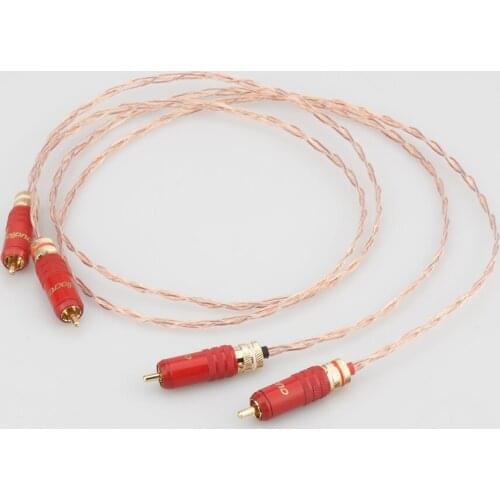 High Quality 3CU OCC RCA cable 2RCA to 2 RCA Male to Male Audio Cable Gold-Plated RCA Audio Cable for Home Theater DVD TV