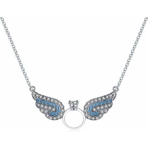 Best Quality 100% 925 silver Original Flying wings Crystals From Swarovskis Pendant Necklaces Women Handmade We jewelry