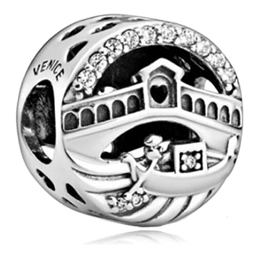 925 Sterling Silver Charms Beads oval silver Pendant Solitaire Charm Fit Original Pandora Bracelets or Necklaces