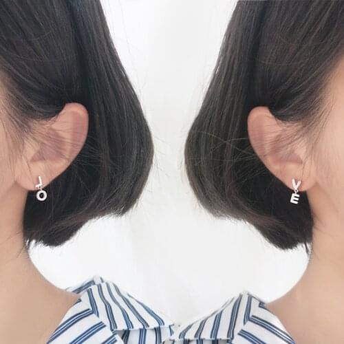 925 Sterling Silver L Earrings For Women 2018 new Trend Personality Lady Fashion Jewelry