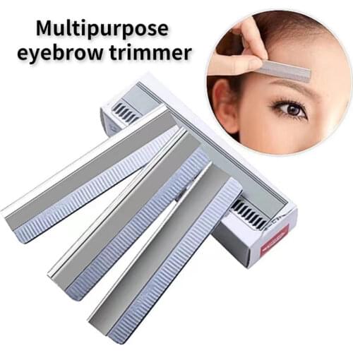 100Pcs/lot Professional Hair Cutting Razor Eyebrow Trimming Knife Stainless Steel Multi-function Sharp Feather Blade Makeup Tool
