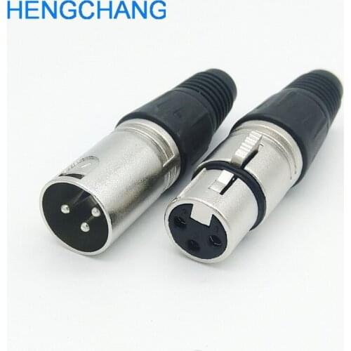 20pcs 3pole XLR Audio Connector Male and Female MIC Jack Plug for Microphone Adapter