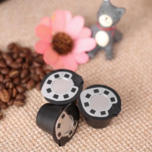 3pcs/set Reusable Coffee Capsule for Nespreso Machine Set of 3 Coffee Filters with Spoon and Brush
