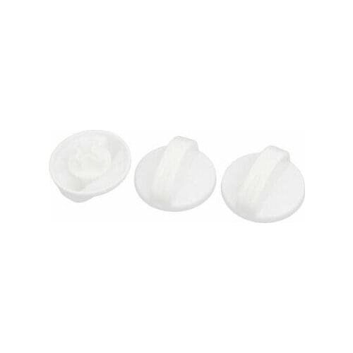 3 Pcs Plastic Control Rotary Timer Knobs White for Washing Machine 46mm