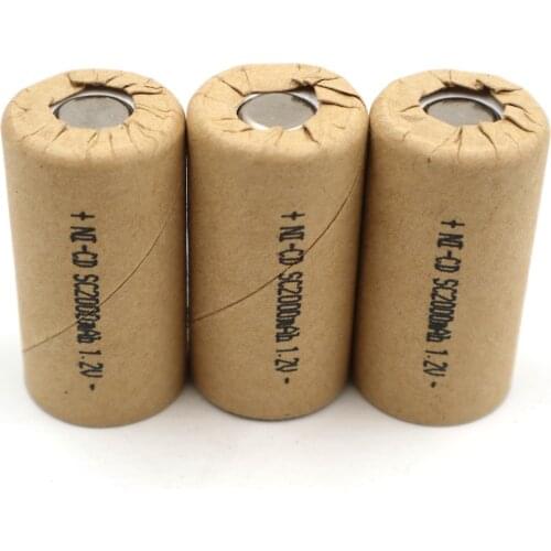 Ni CD SC2000mAh 3 Pieces Power Rechargeable Battery pack high Batteries cell Ni-CD 1.2V 2.0Ah NIcd Sub-c Discharge rate 10C 20A