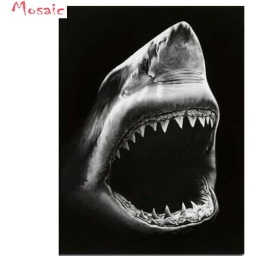Shark Diamond Painting Full Square Diamond Embroidery sale 5d Diamonds Mosaic Beaded Embroidery Hobby 3d Pictures of art Crystal