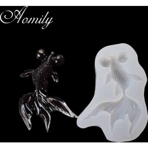 Aomily Golden Fish Crystal Epoxy Resin Mold Silicone Mold Cake Decorating Tools Baking Accessories Cake Decoration Accessories