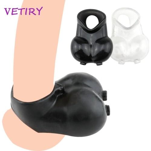 Scrotum Bondage Restraint Delay Ejaculation Reusable Penis Rings Chastity Cage Cock Sleeve Sex Toys For Men Adult Products