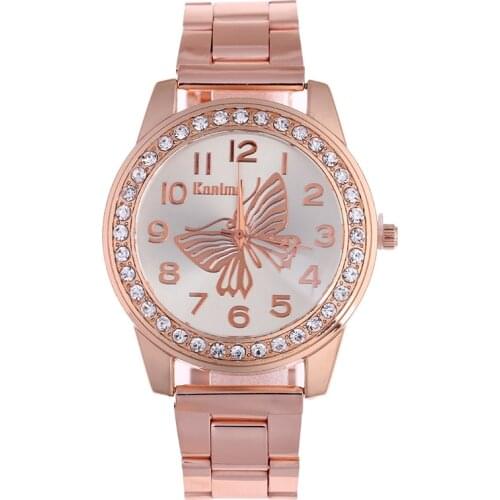 Womens Watches New Luxury Brand Butterfly Women Watch Fashion Crystal Tricolor Full Steel Quartz Ladies Clock Reloj Mujer Часы