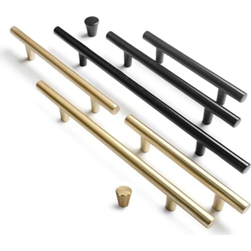 Black Aluminum Alloy Simple Furniture Long Handle Modern Pearl Gold Wardrobe Drawer Knob Cabinet Door Handle Home Decoration