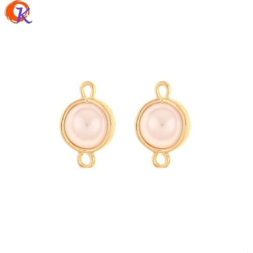 Cordial Design 100Pcs 7*12MM Jewelry Accessories/DIY Connectors/Imitation Pearl/Genuine Gold Plating/Hand Made/Earring Findings