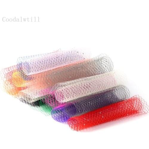 25 CM width Birdcage Veils Netting Millinery DIY hair accessories Rhinestone Veiling Fabric For Making Bridal Headwear Mesh