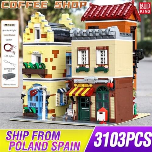 MOULD KING Streetview Building The MOC Coffee House Model Building Blocks Assembly Bricks Kids Educational Toys Christmas Gifts