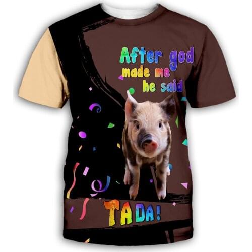 Pig 3D All Over Printed t shirts women men Summer Funny Animal Tees Short Sleeve T-shirts Cosplay Costumes
