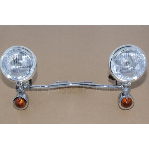 Chrome Driving Passing Turn Signals Spot Light Bar For Harley Customs Choppers Cruiser Honda VT 750 1100 VTX 1300 Shadow U 1800