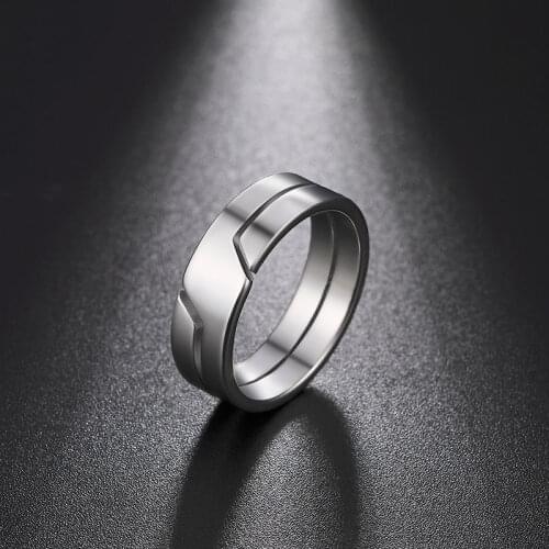 Geometric Silver Color Mens Ring Stainless Steel Cool Rings Gift for Men Women Lover Friend Wedding Engagement Jewelry