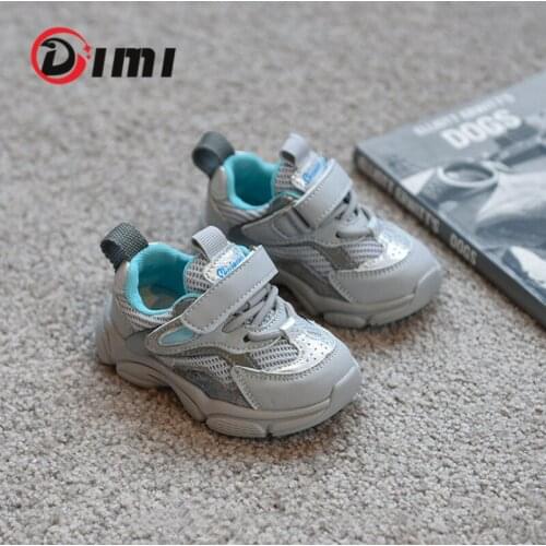 DIMI 2021 Autumn Infant Toddler Shoes Fanshion Soft Comfortable Breathable Mesh Baby Sneakers Non-Slip Flat Walkers Shoes