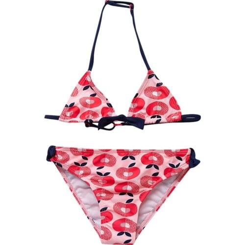 Summer New Children Swimsuit Apple Red Bikini Kids Girls Bikini Beach Swimsuit fashion Swimwear Set Outfit L107