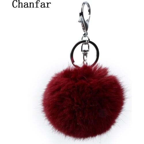 Fashion Imitated Rabbit Fur Keychains for Car Pendant Women Bags Keychains jewelry