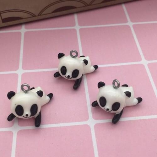 Lets start!Cute animal charms. 3D resin,Crouching panda,resin three-D animal pendant for key chain/phone decoration,DIY.21x13mm