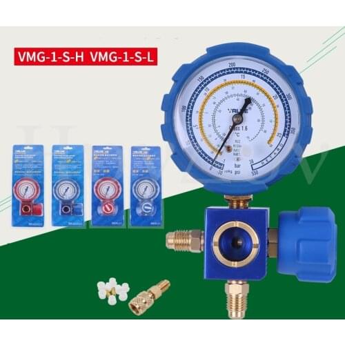 High and low pressure single gauge valve Refrigerant pressure gauge R22 134 410 407 Refrigerant fluoride gauge