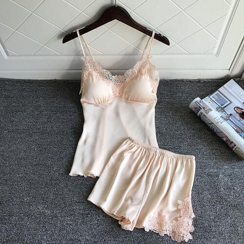 Tufaha Pajamas Sets with Pad Sexy Silk Lace T Two Piece Suit Women Pajamas Womens Two Piece Sets Pajama Set Women