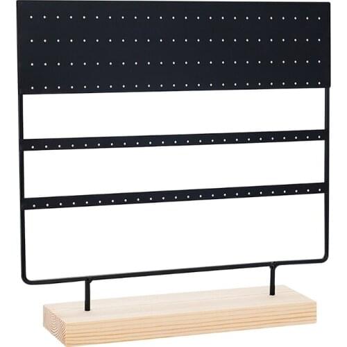 Earring Stand Display Rack 3-Tier Ear Stud Holder Jewelry Organizer Ear Studs Earring Holder 144 Holes with Wood Base